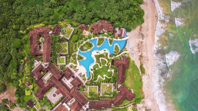 Aerial view of the beachfront JW Marriott, in Guanacaste