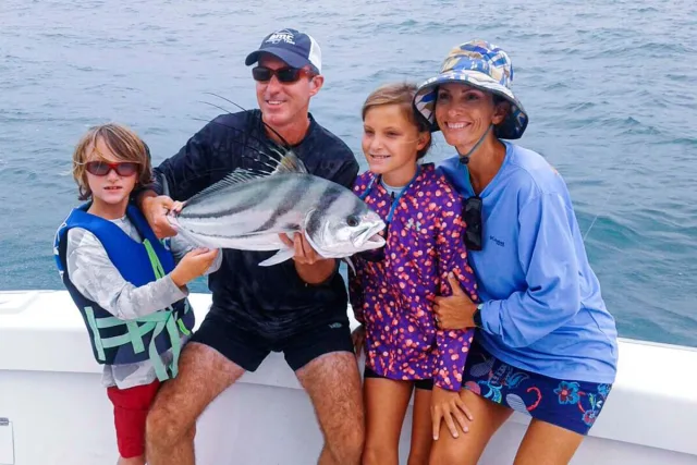 Inshore family fishing in Costa Rica roosterfish